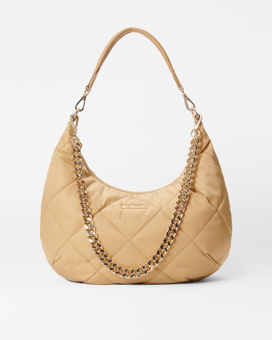 Women MZ Wallace | Quilted Madison Shoulder Bag Camel