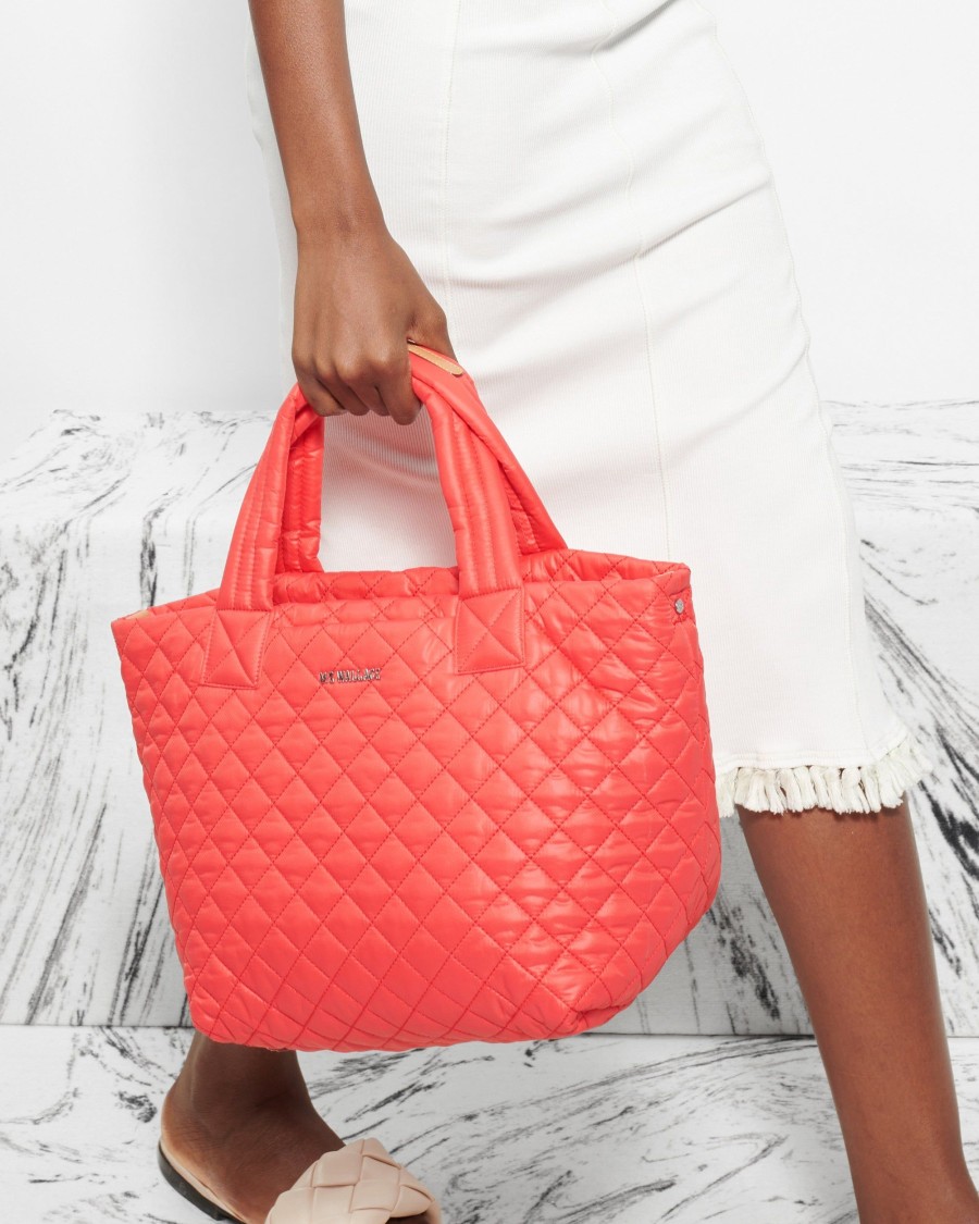 Women MZ Wallace | Small Metro Tote Deluxe Coral Rec