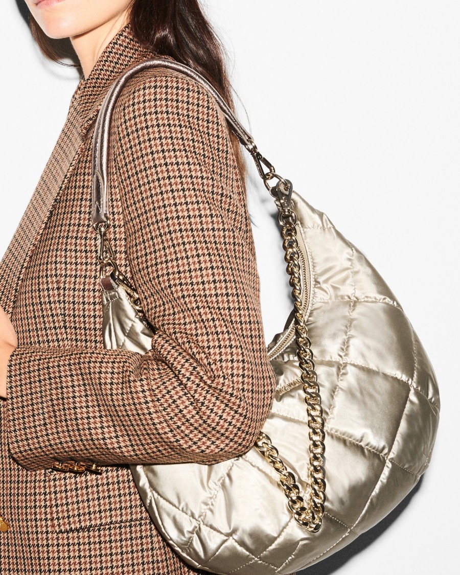 Women MZ Wallace | Quilted Madison Shoulder Bag Quartz Pearl