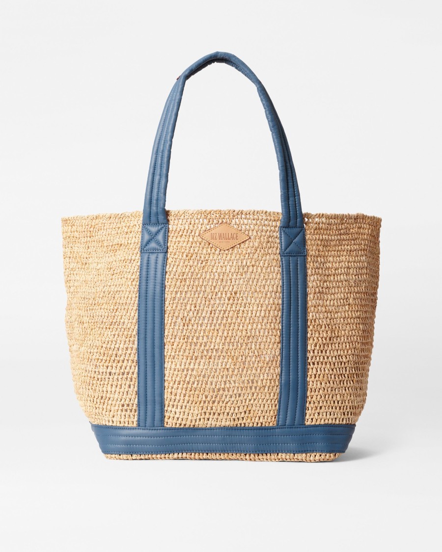 Women MZ Wallace | Large Raffia Tote Raffia With Denim