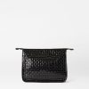 Women MZ Wallace | Woven Metro Clutch Black Lacquer