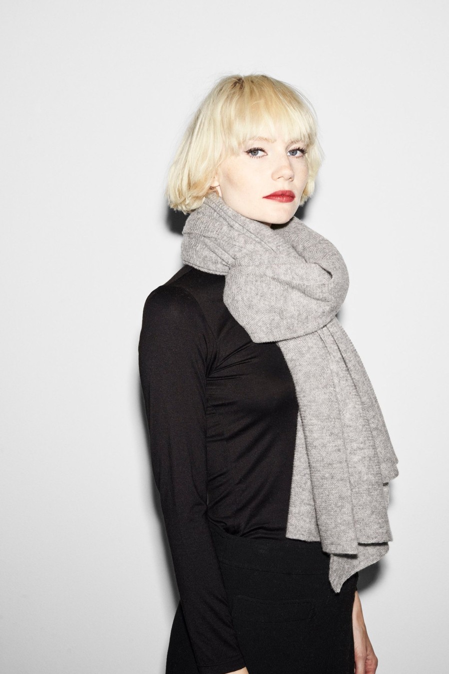 Women MZ Wallace | Light Grey Cashmere Travel Wrap Light Heather Grey