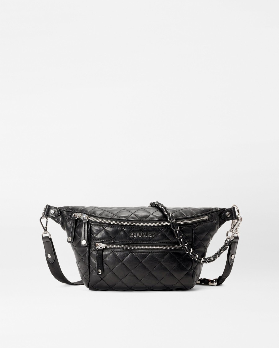 Women MZ Wallace | Small Crosby Sling Quilted Black Leather