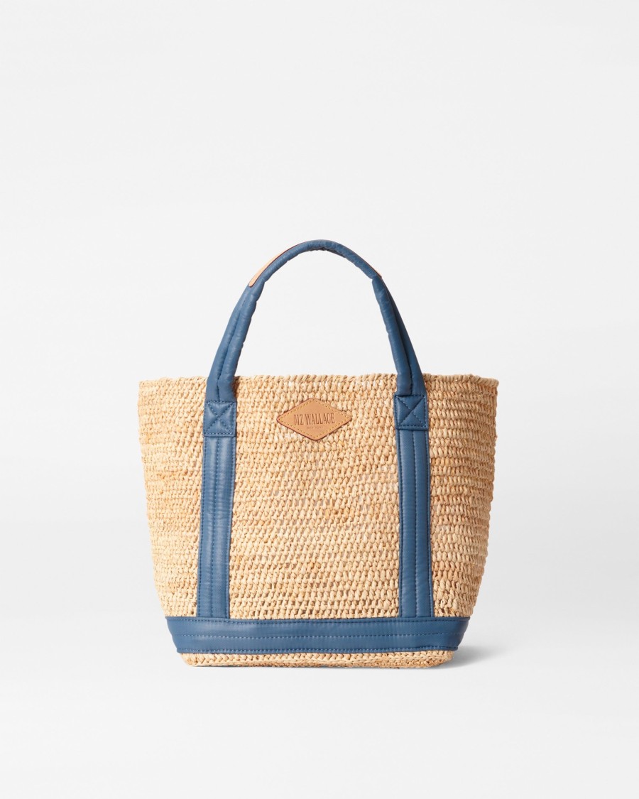 Women MZ Wallace | Small Raffia Tote Raffia With Denim