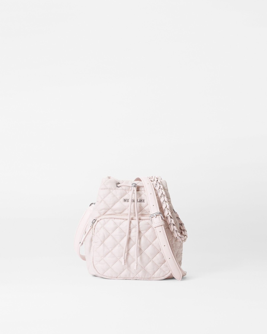 Women MZ Wallace | Crosby Drawstring Bucket Bag Rose Rec