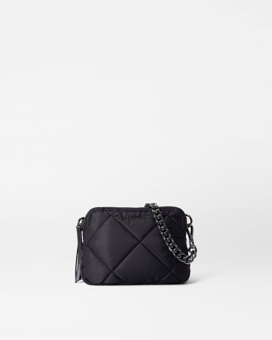 Women MZ Wallace | Quilted Small Madison Crossbody Black Rec