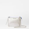 Women MZ Wallace | Mini Leather Crossbody Silver Metallic