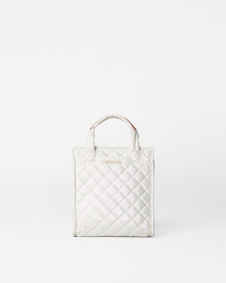 Women MZ Wallace | Mini Box Tote Pearl Metallic