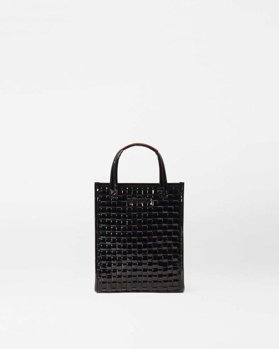 Women MZ Wallace | Micro Woven Box Tote Black Lacquer