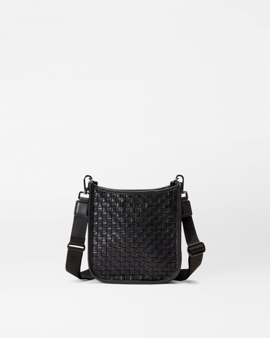 Women MZ Wallace | Small Box Woven Crossbody Woven Black Leather