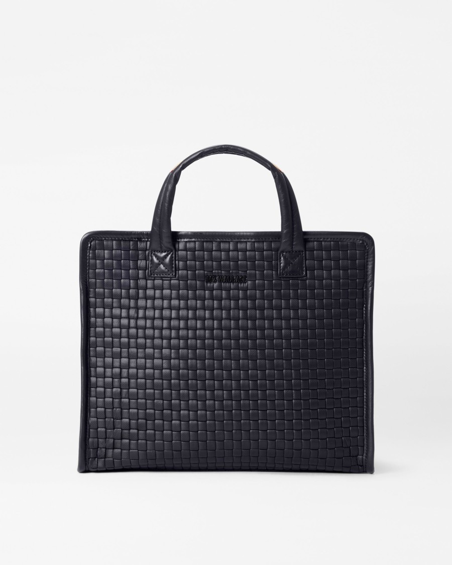 Women MZ Wallace | Medium Woven Box Tote Black