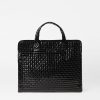 Women MZ Wallace | Medium Woven Box Tote Black Lacquer