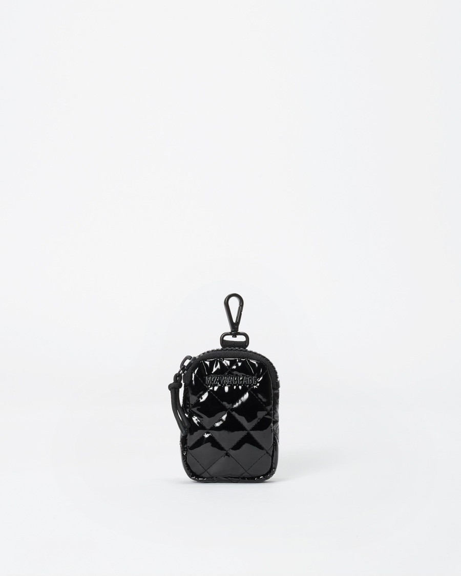 Women MZ Wallace | Large Metro Link Pouch Black Lacquer