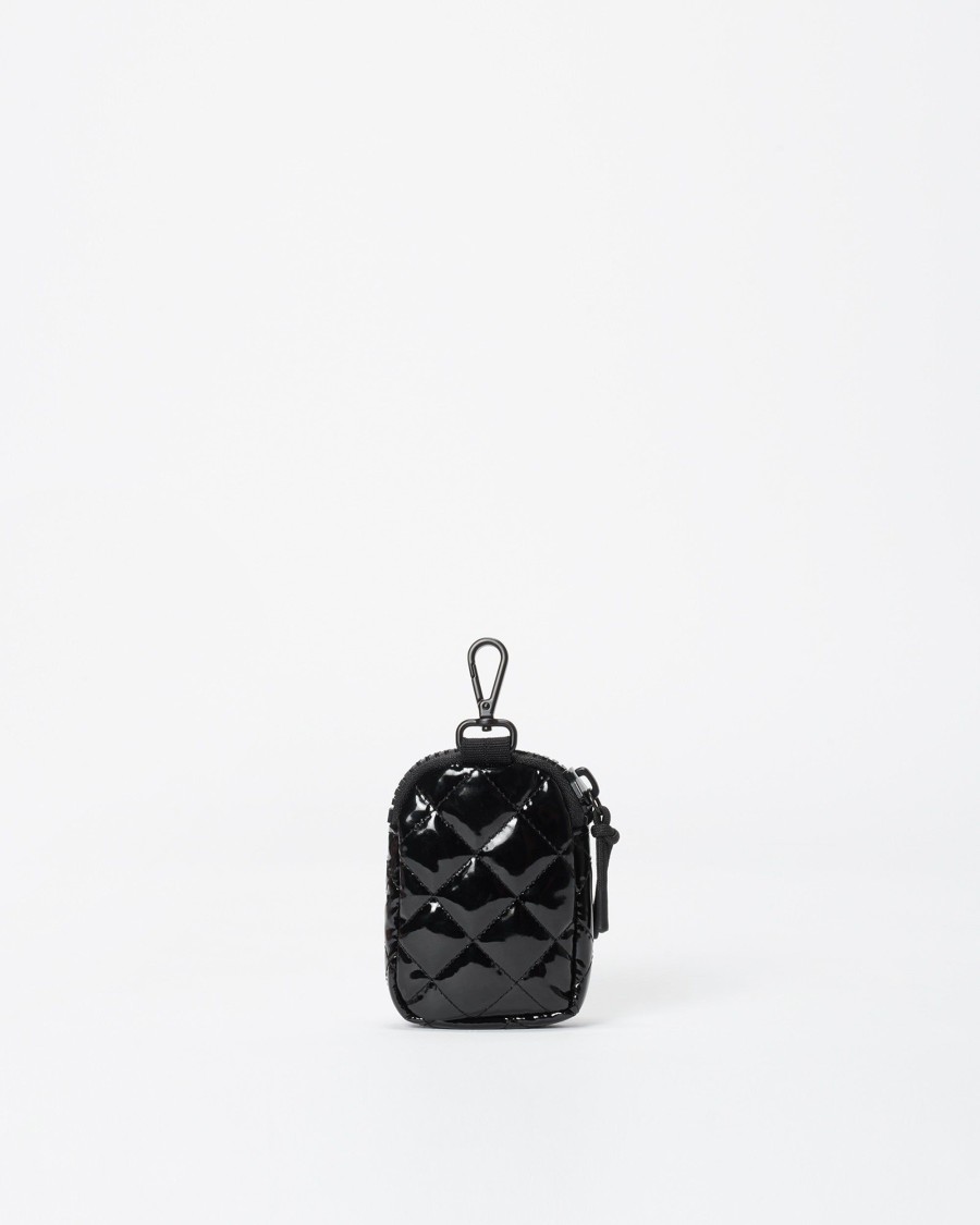 Women MZ Wallace | Large Metro Link Pouch Black Lacquer