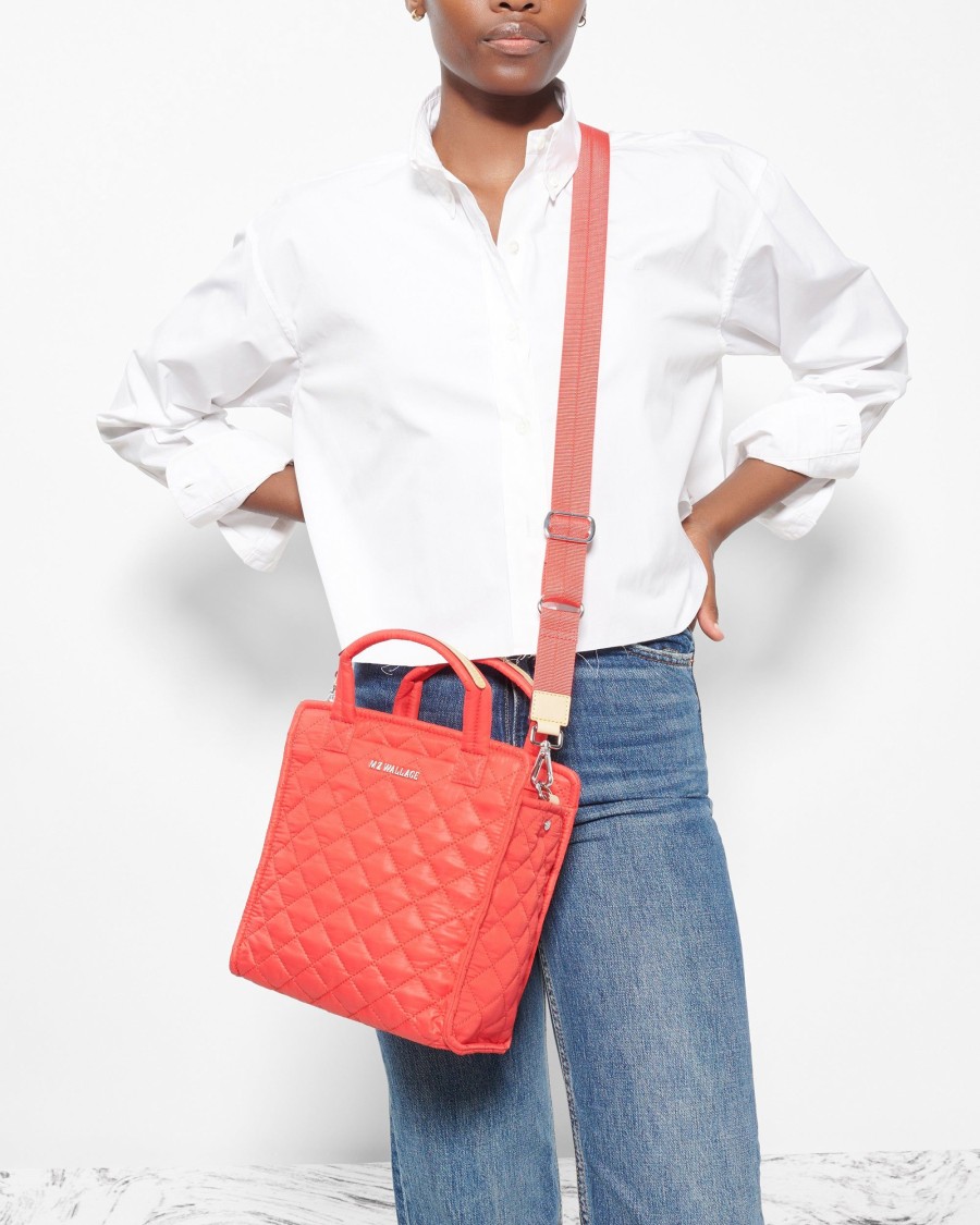 Women MZ Wallace | Mini Box Tote Coral Rec