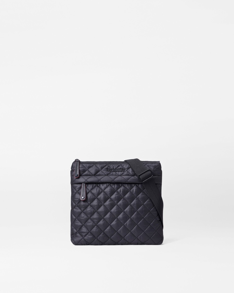 Women MZ Wallace | Metro Flat Crossbody Black Rec