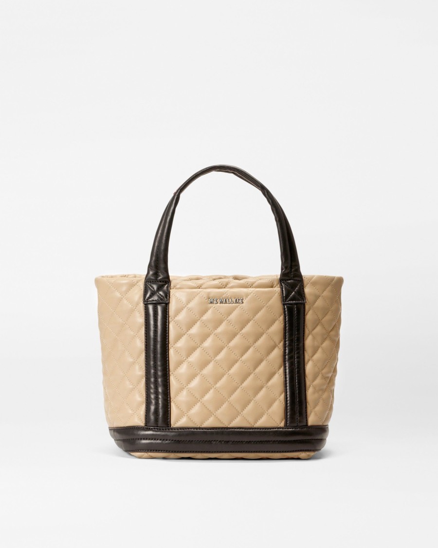 Women MZ Wallace | Small Empire Tote Black/Camel Leather