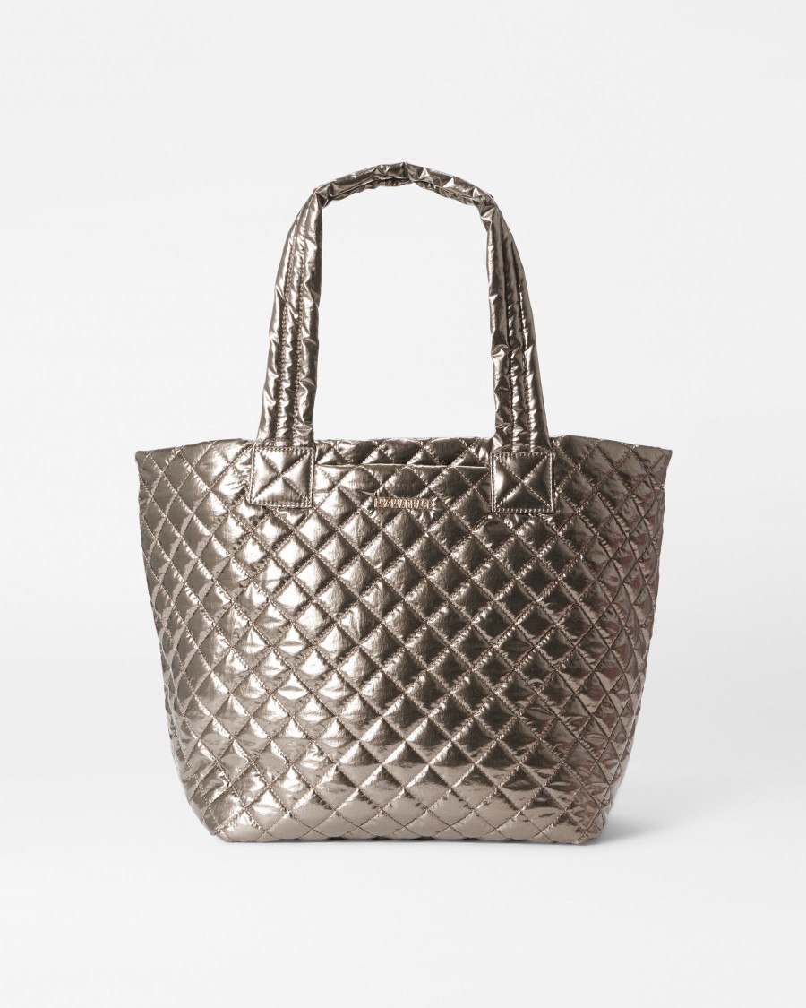 Women MZ Wallace | Medium Metro Tote Deluxe Moondust Metallic Lacquer