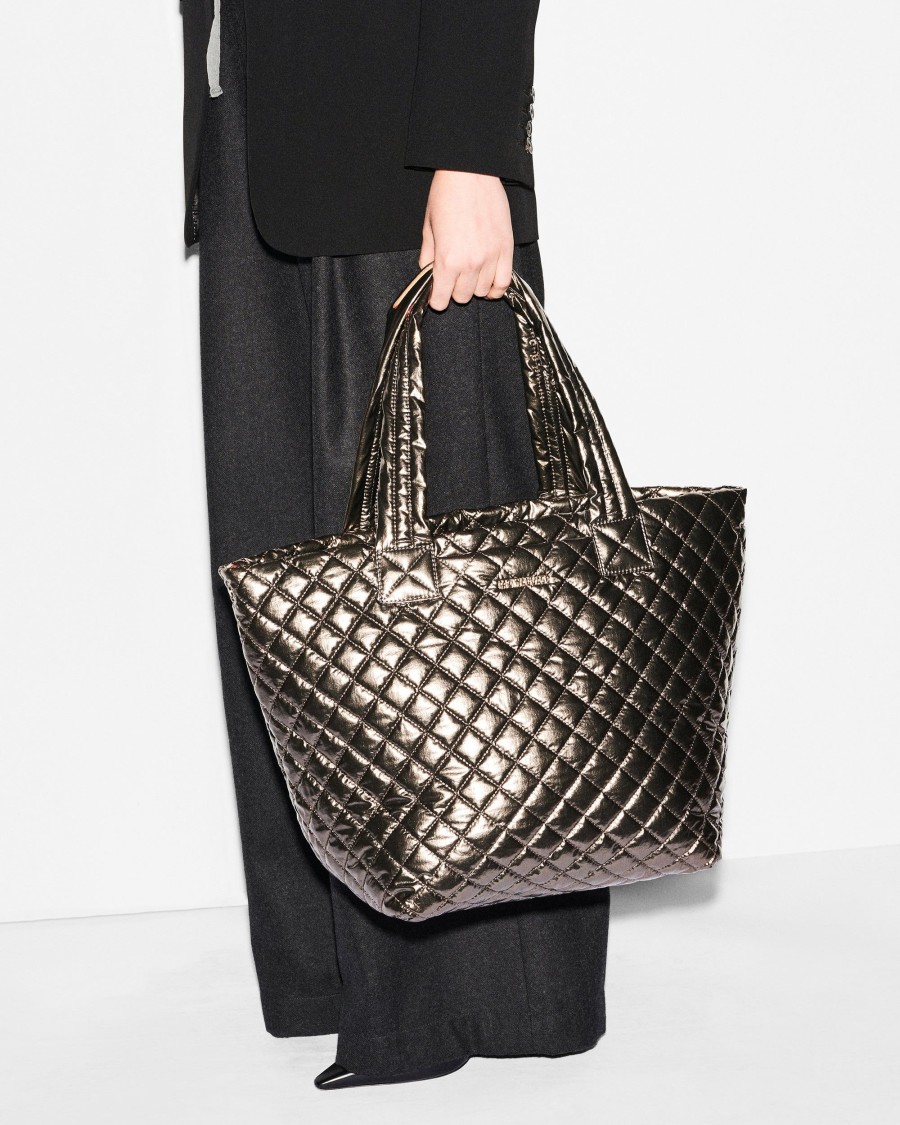 Women MZ Wallace | Medium Metro Tote Deluxe Moondust Metallic Lacquer