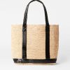 Women MZ Wallace | Large Raffia Tote Raffia/Black Lacquer