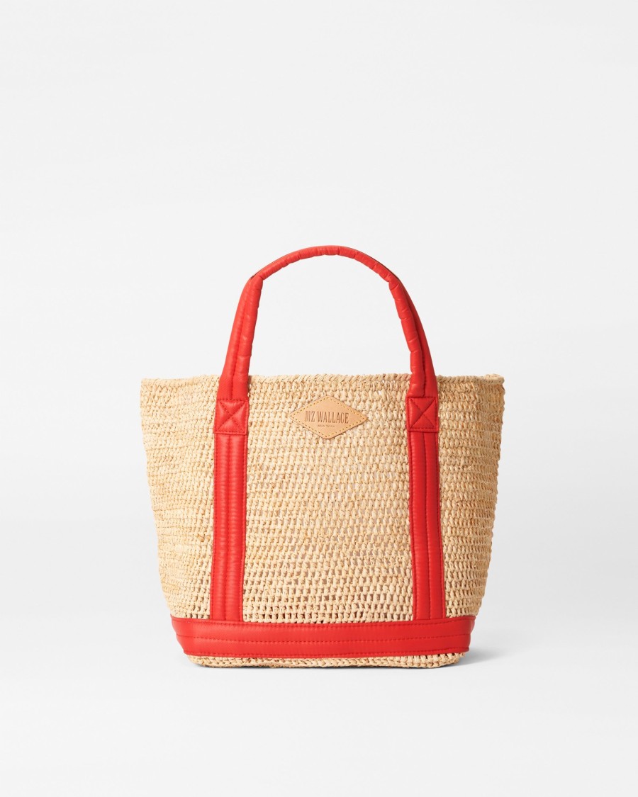 Women MZ Wallace | Small Raffia Tote Raffia With Cherry