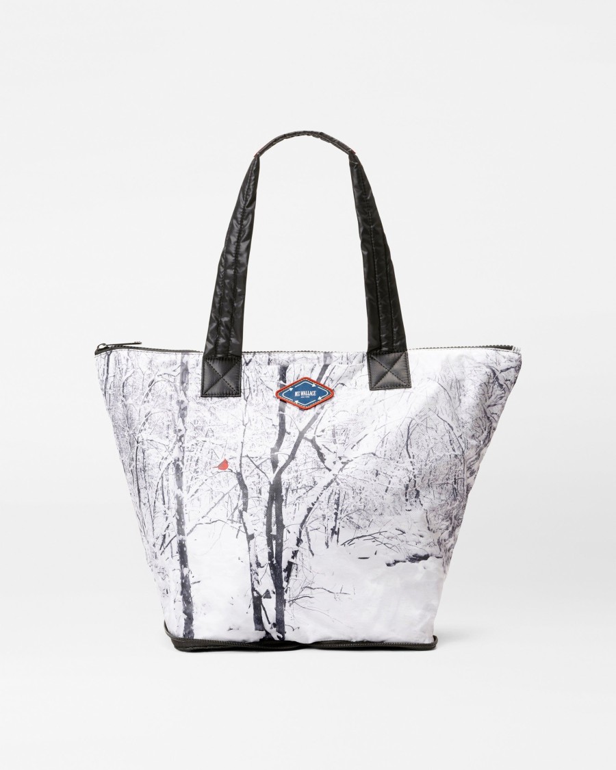 Women MZ Wallace | Packable Market Tote Winter Cardinal Print