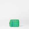 Women MZ Wallace | Small Zip Round Wallet Green Summer Plaid