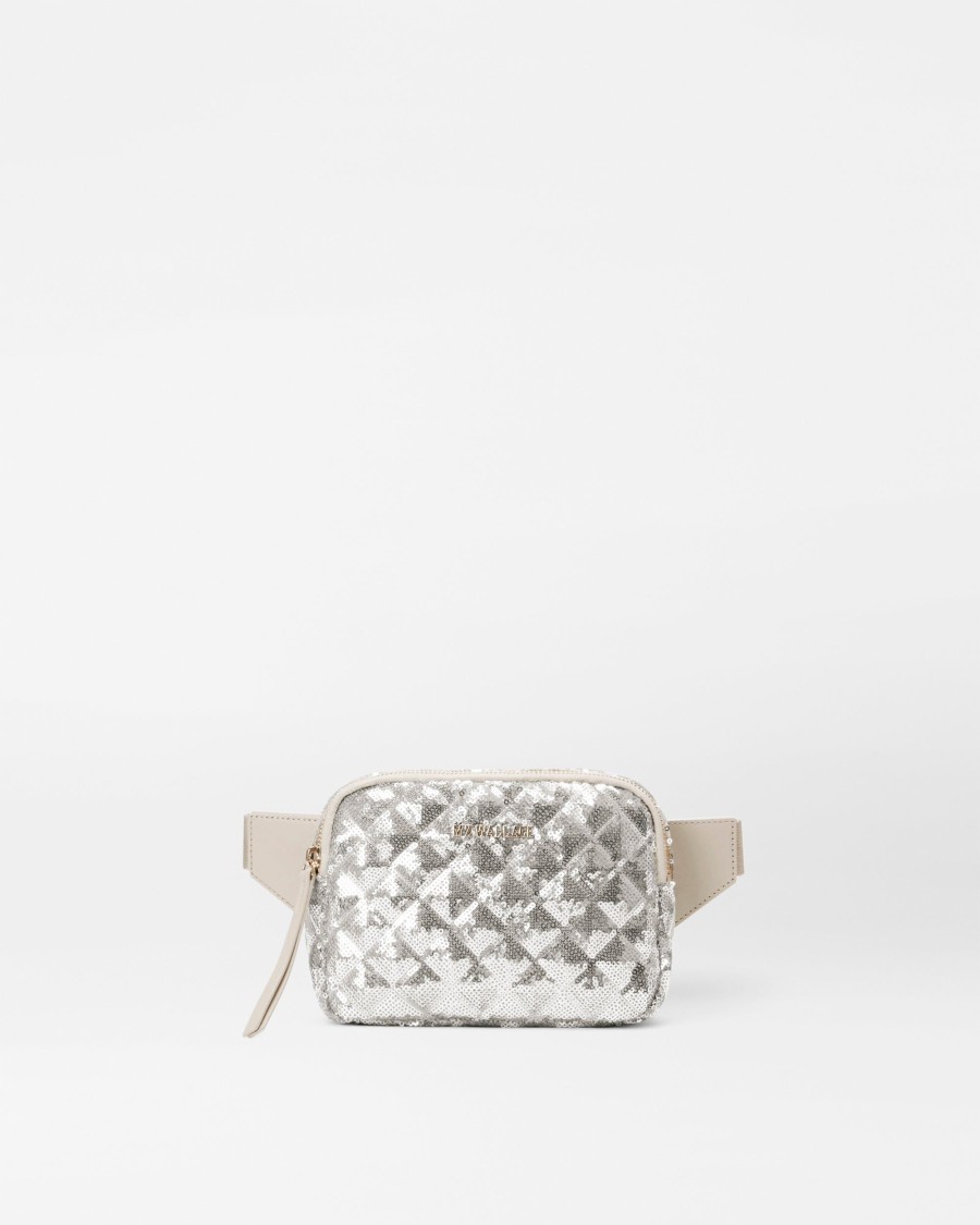 Women MZ Wallace | Quilted Madison Belt Bag Ice Sequin