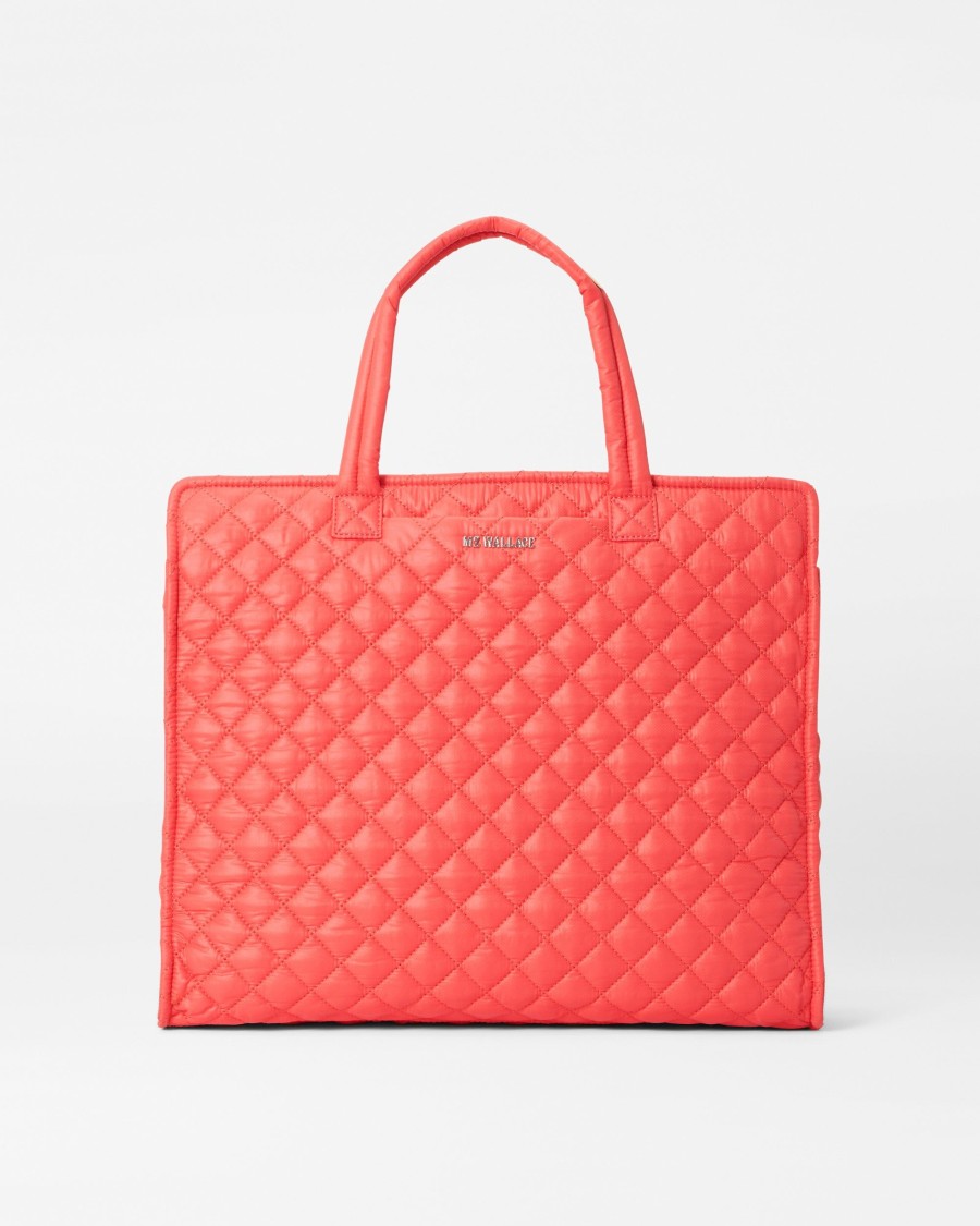 Women MZ Wallace | Large Box Tote Coral Rec