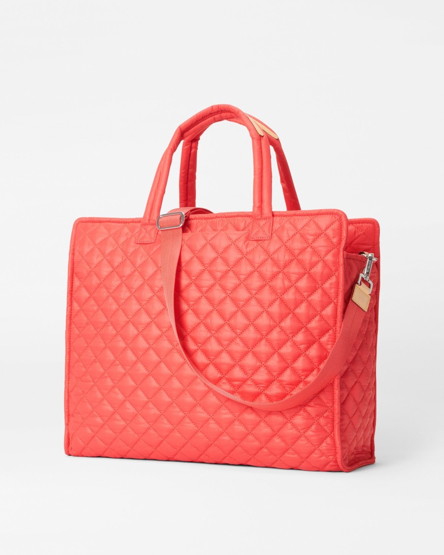 Women MZ Wallace | Large Box Tote Coral Rec