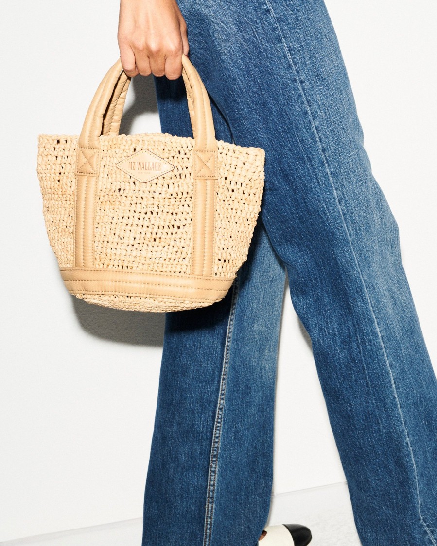 Women MZ Wallace | Mini Raffia Tote Raffia/Camel