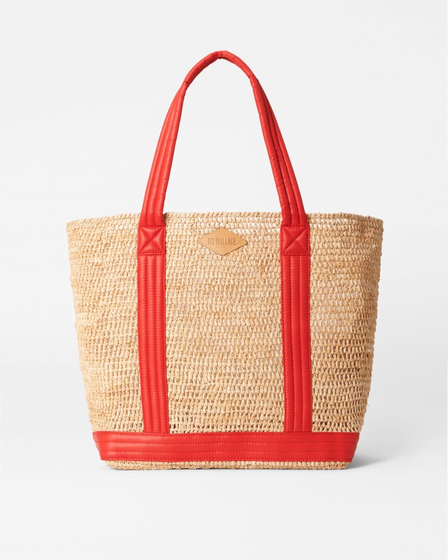 Women MZ Wallace | Large Raffia Tote Raffia With Cherry