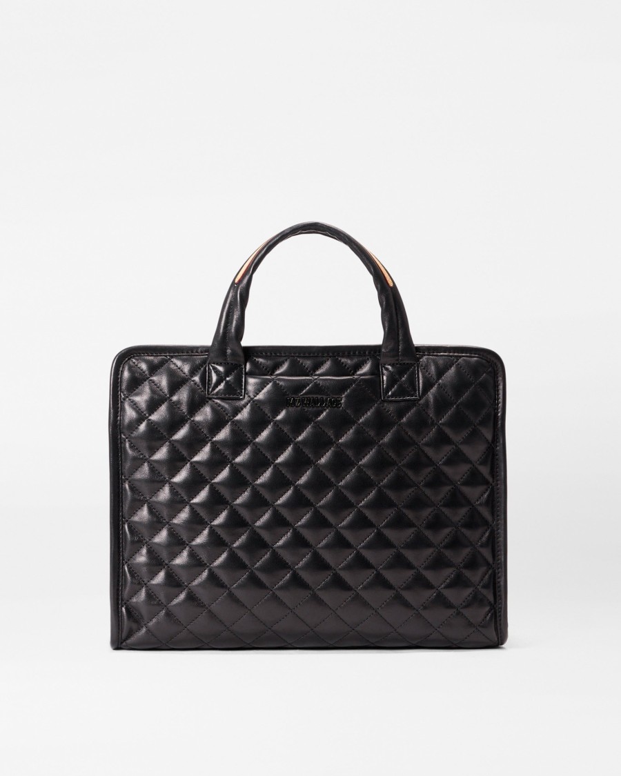 Women MZ Wallace | Medium Box Tote Quilted Black Leather