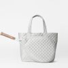 Women MZ Wallace | Tennis Large Metro Tote Deluxe Oyster Metallic/Acid Yellow