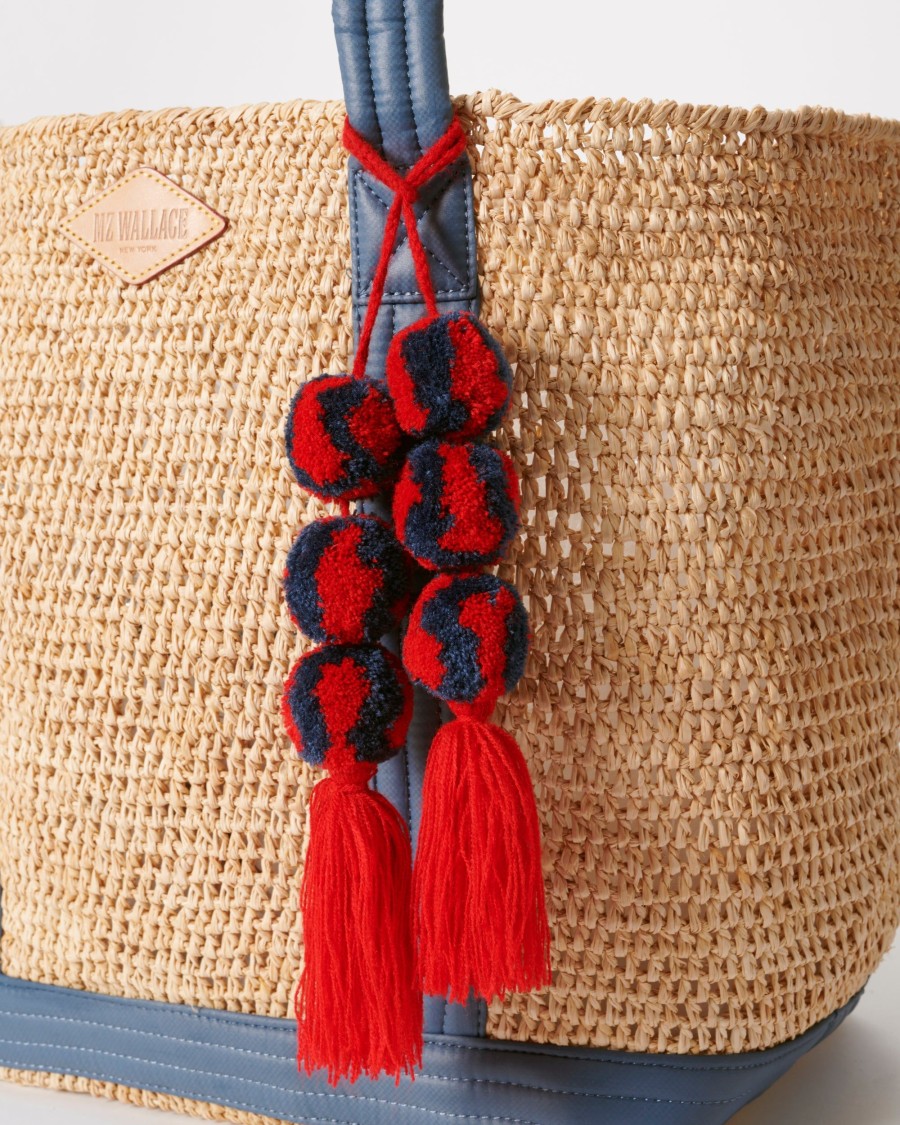 Women MZ Wallace | Pompom Tassel Cherry/Denim