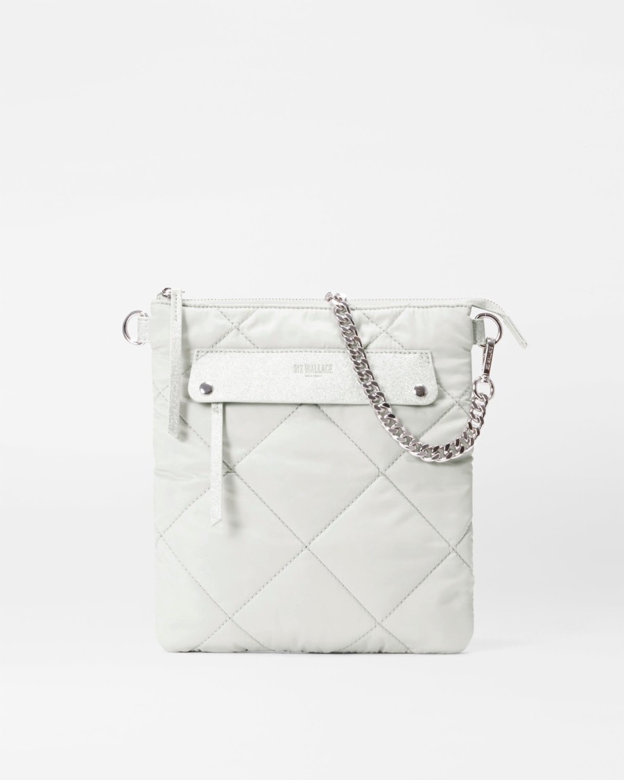 Women MZ Wallace | Quilted Flat Madison Crossbody Frost