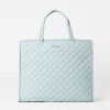 Women MZ Wallace | Large Box Tote Silver Blue Rec