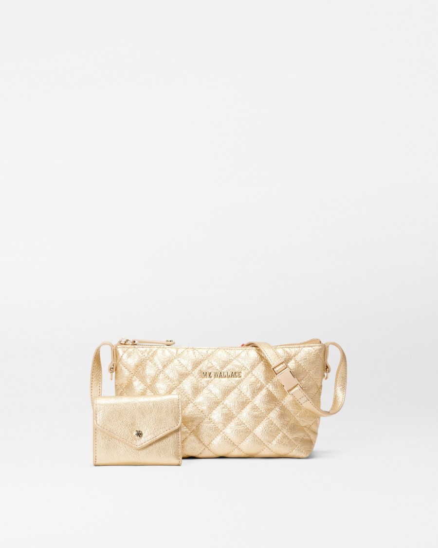 Women MZ Wallace | Mini Buckle Shoulder With Mini Katherine Wallet Light Gold Leather