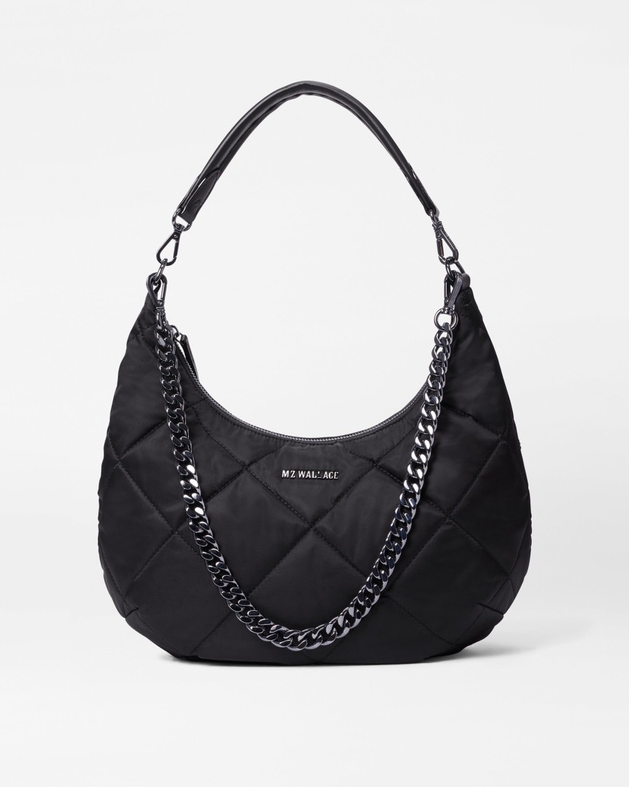 Women MZ Wallace | Quilted Madison Shoulder Bag Black Rec