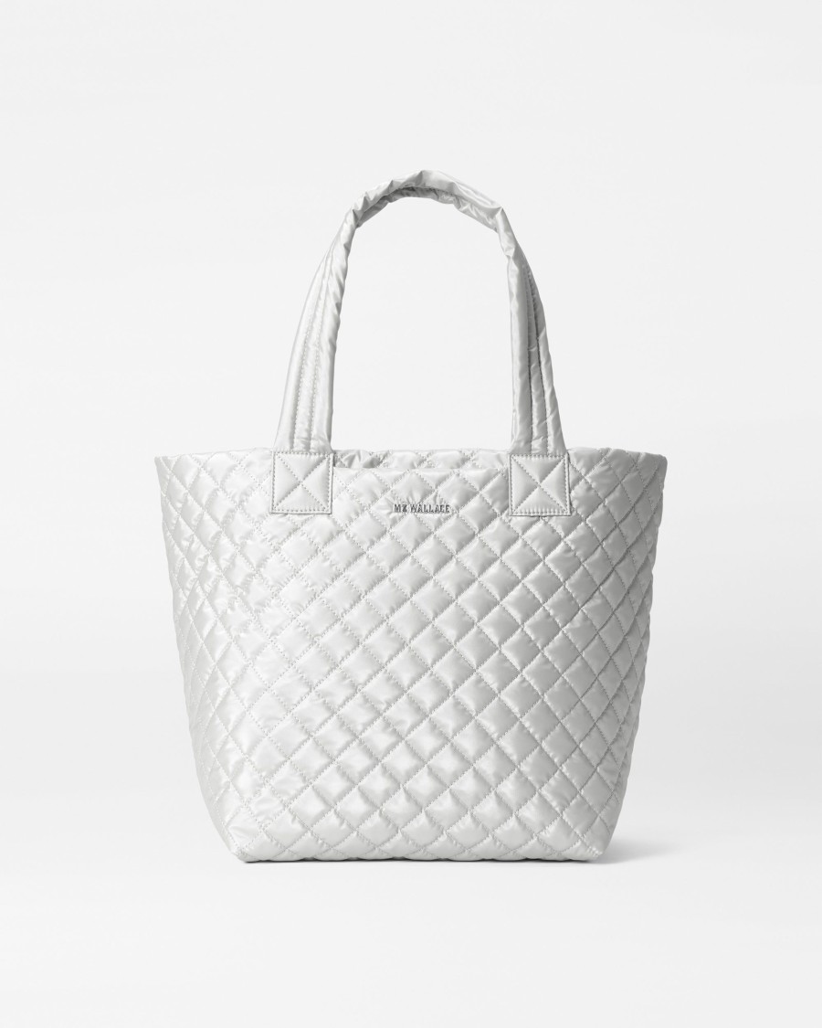 Women MZ Wallace | Medium Metro Tote Deluxe Oyster Metallic