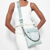 Women MZ Wallace | Quilted Flat Madison Crossbody Silver Blue Rec